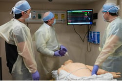 Mobile medical simulation lab manikin and training